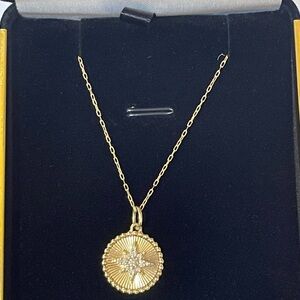 Gold Starburst Pendant Necklace - Women Jewelry